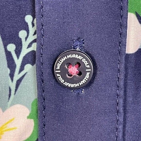 William Murray Golf Men's Navy Floral Short Sleeve Button Up Shirt XLarge - Picture 5 of 13